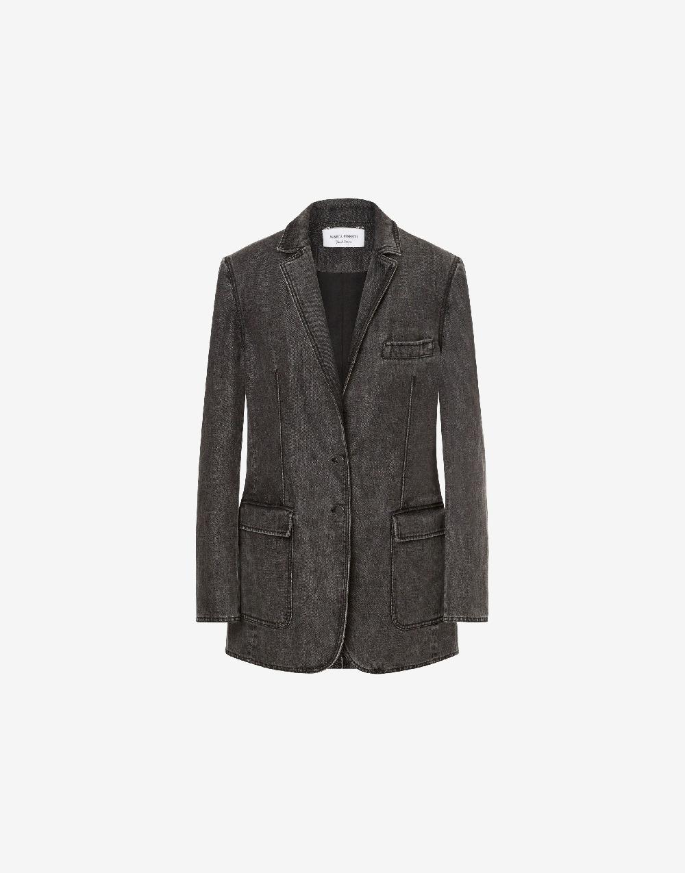 Alberta Ferretti Giacca in denim marmorizzato Stone Washed