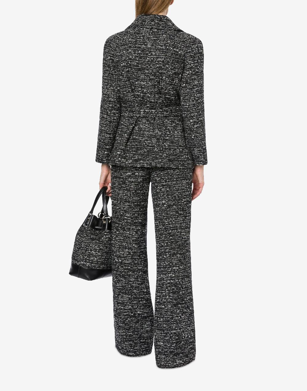 Alberta Ferretti Giacca In Tweed Bottonato Con Spacchi
