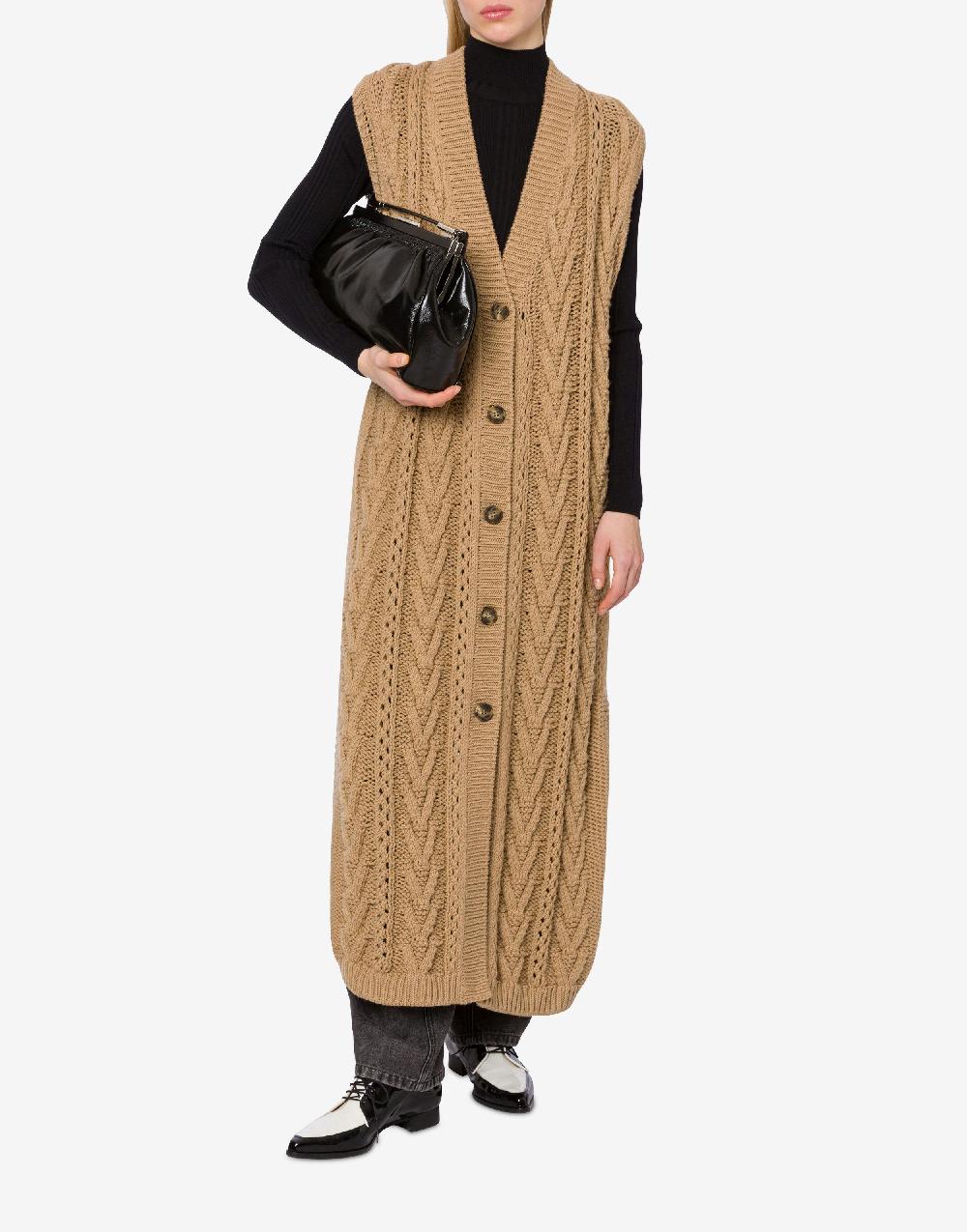 Alberta Ferretti Gilet Lungo In Maglia Di Lana E Cashmere