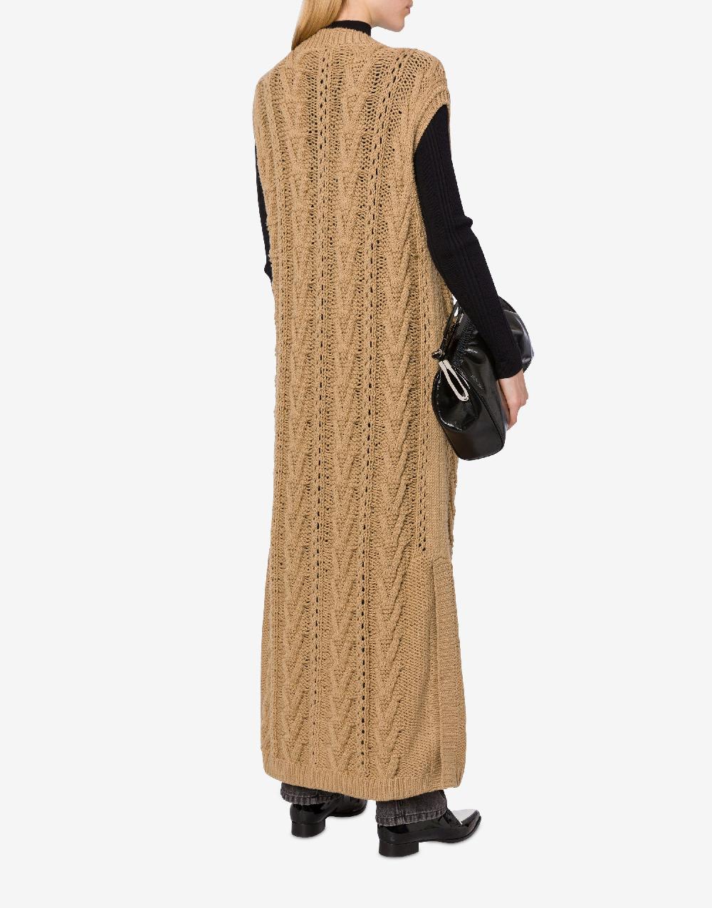 Alberta Ferretti Gilet Lungo In Maglia Di Lana E Cashmere