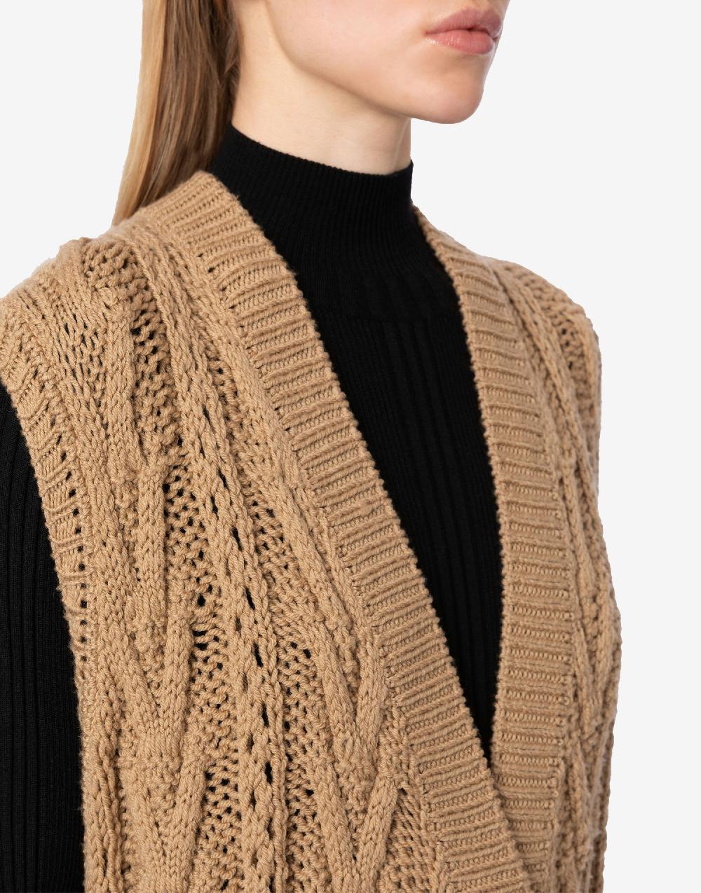 Alberta Ferretti Gilet Lungo In Maglia Di Lana E Cashmere