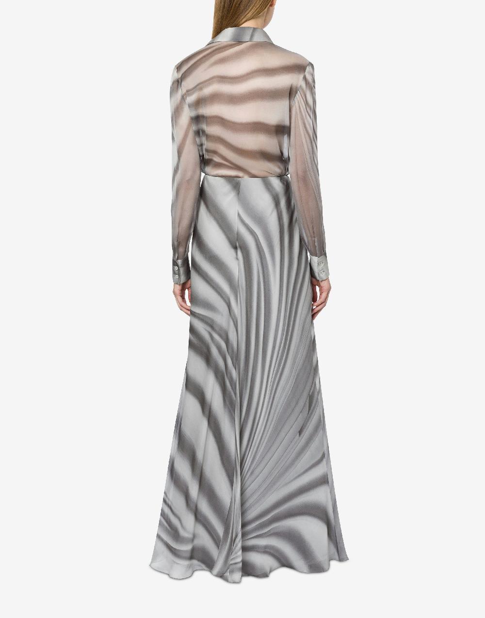 Alberta Ferretti Gonna In Chiffon Con Stampa Drappeggio