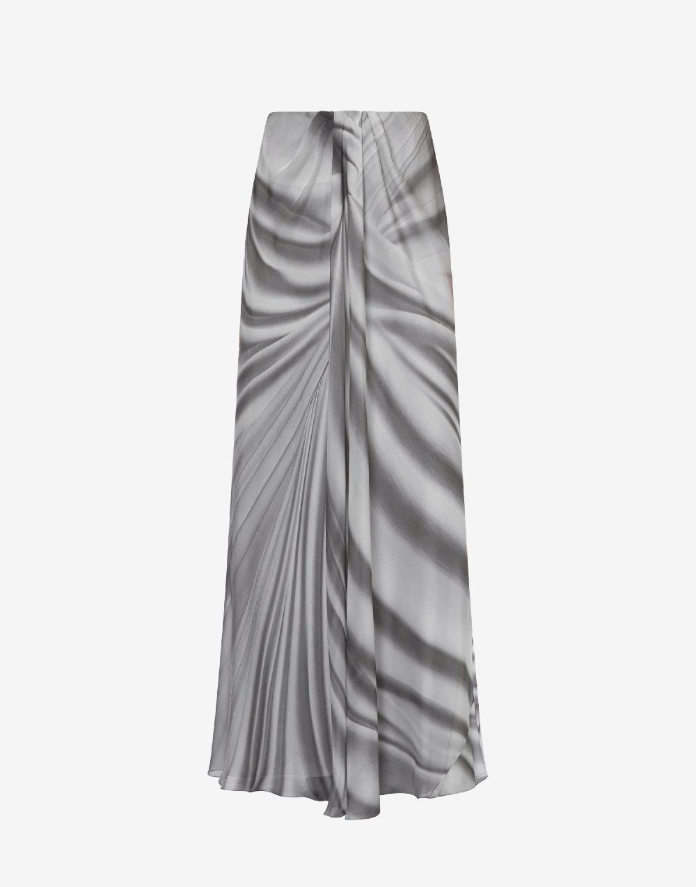 Alberta Ferretti Gonna in chiffon con stampa Drappeggio