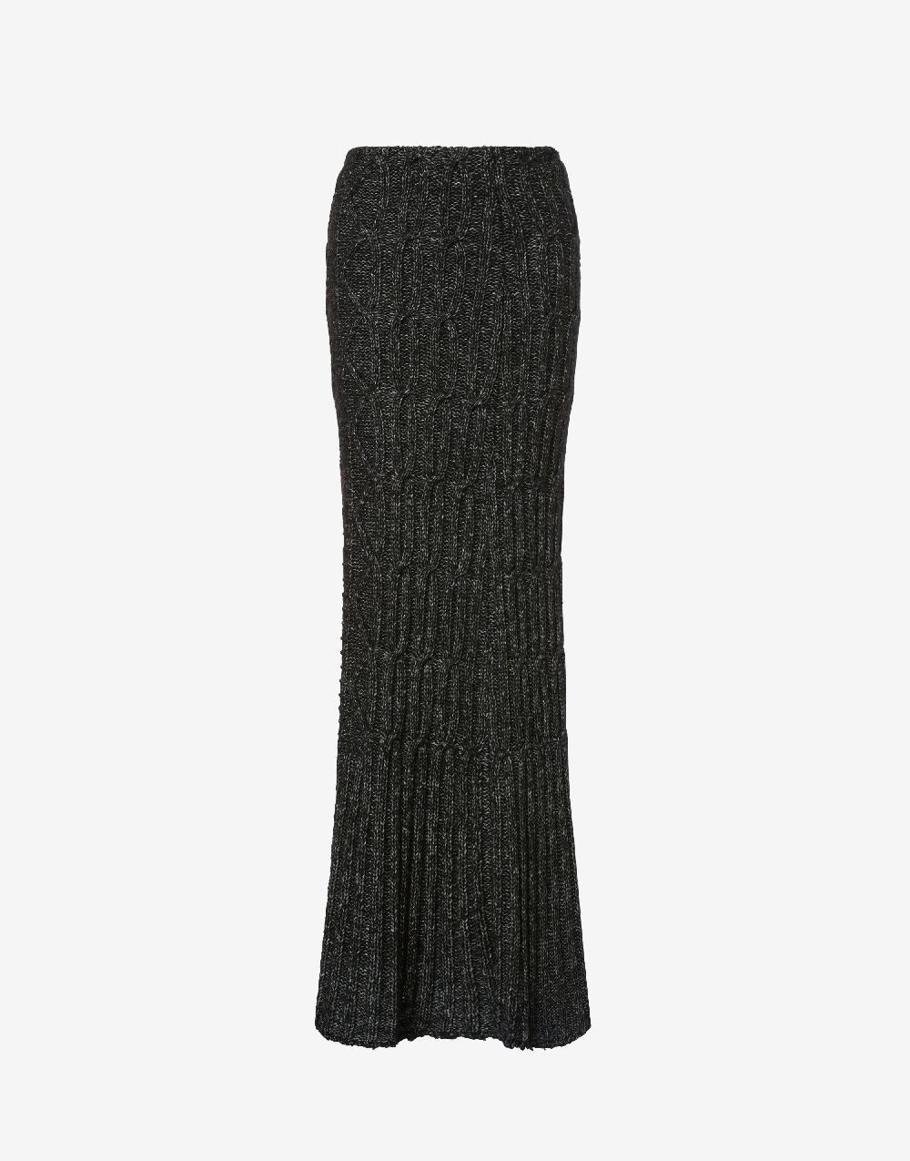 Alberta Ferretti Gonna lunga in fettuccia di lana cotone