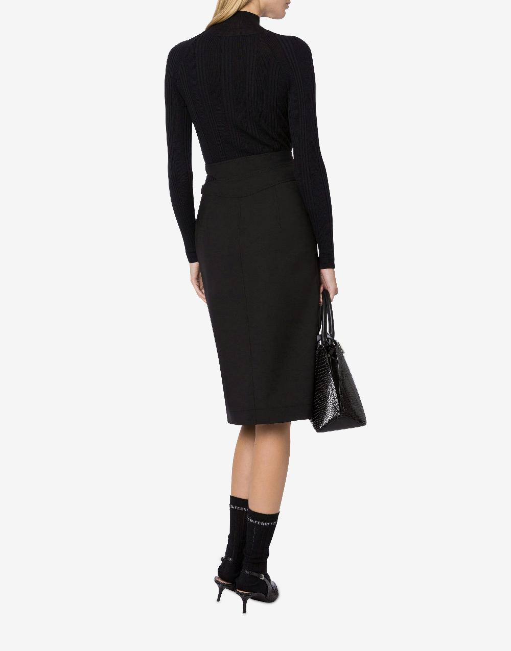 Alberta Ferretti Gonna Midi In Tela Di Lana Stretch