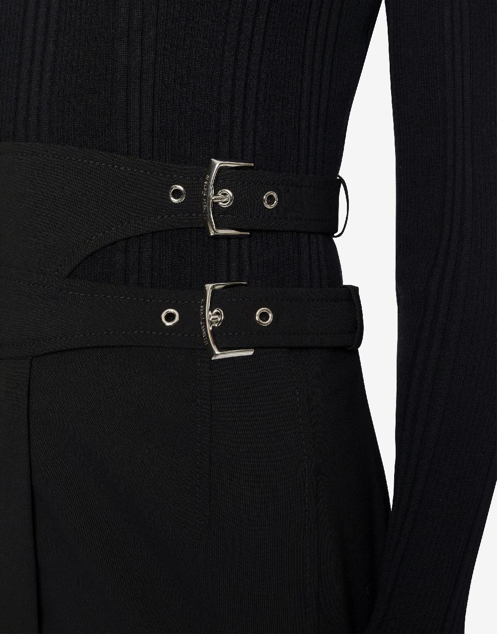 Alberta Ferretti Gonna Midi In Tela Di Lana Stretch