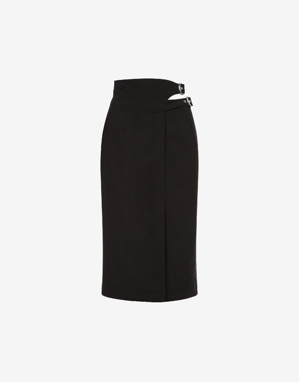 Alberta Ferretti Gonna midi in tela di lana stretch