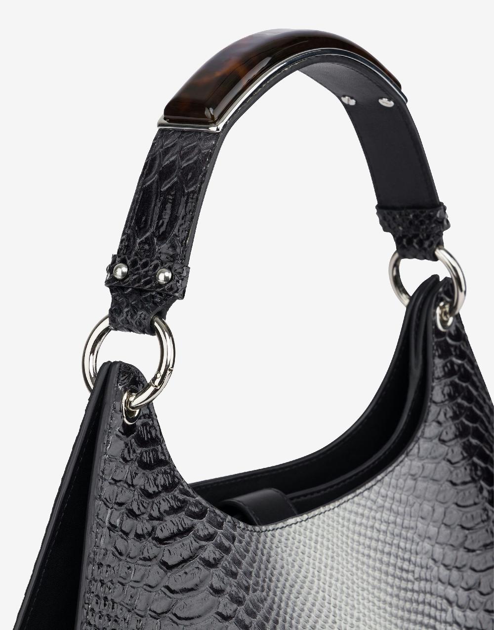 Alberta Ferretti Hobo Bag In Vitello Stampa Bicolor Degradé