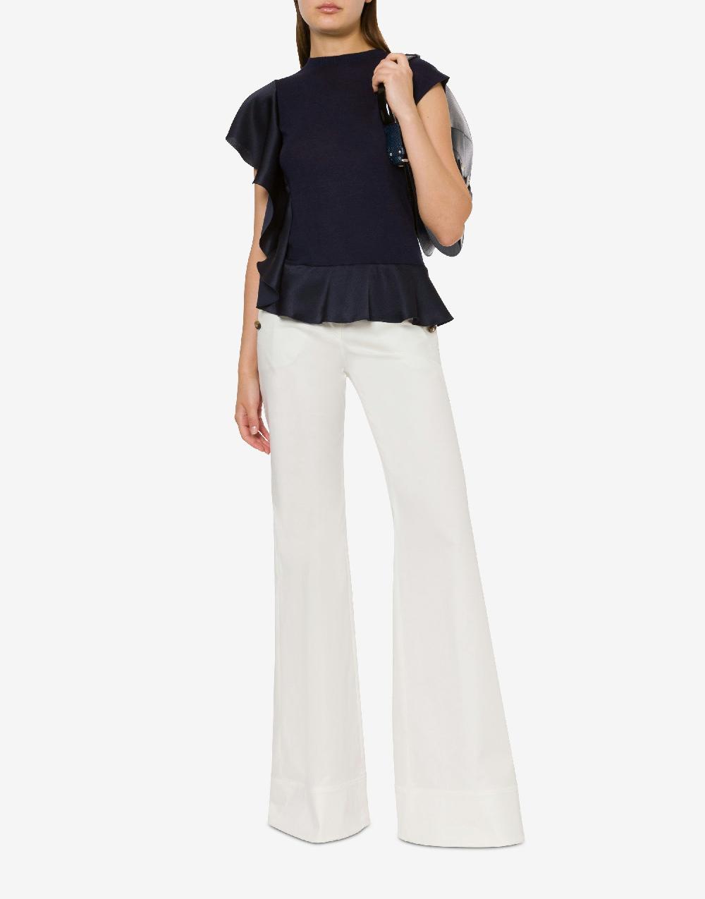 Alberta Ferretti Maglia In Cashmere E Seta Con Ruches