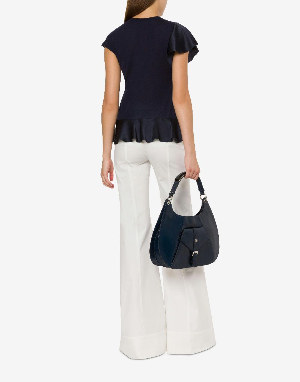 Alberta Ferretti Maglia In Cashmere E Seta Con Ruches