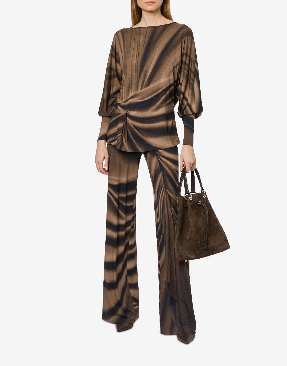 Alberta Ferretti Maglia In Jersey Con Stampa Drappeggio