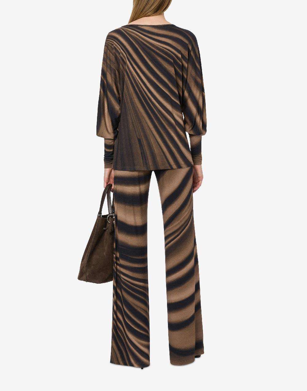 Alberta Ferretti Maglia In Jersey Con Stampa Drappeggio