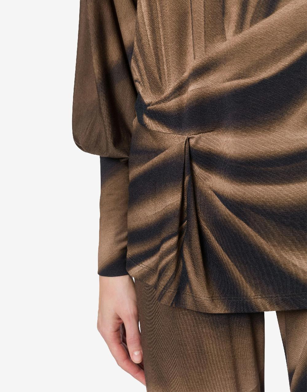 Alberta Ferretti Maglia In Jersey Con Stampa Drappeggio