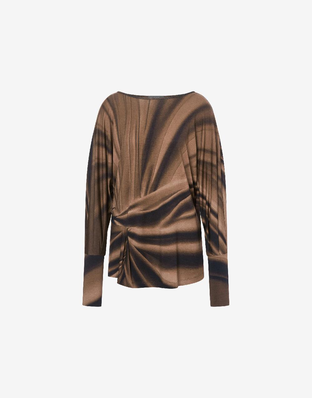 Alberta Ferretti Maglia in jersey con stampa drappeggio