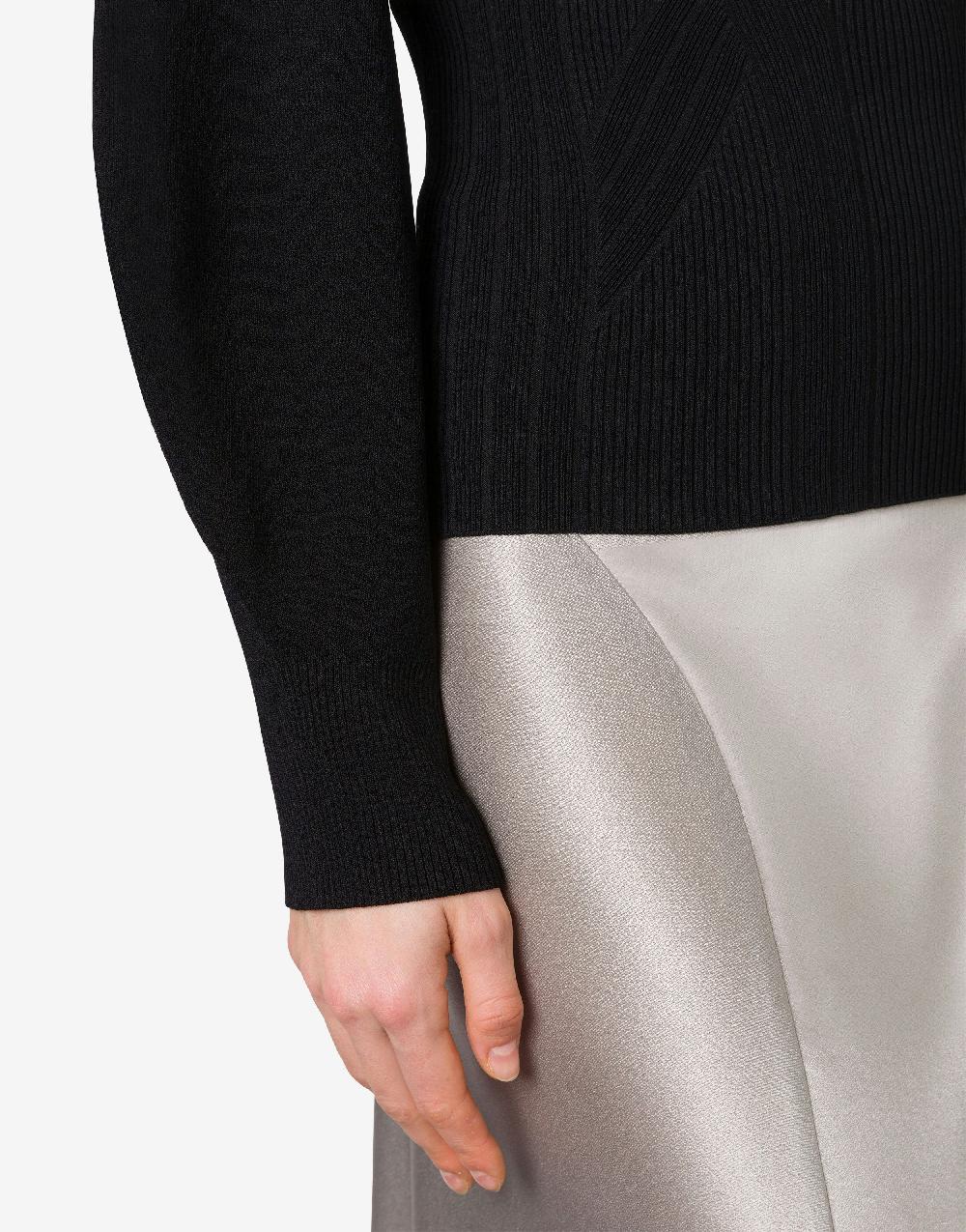 Alberta Ferretti Maglia Stretch Con Maniche Voluminose