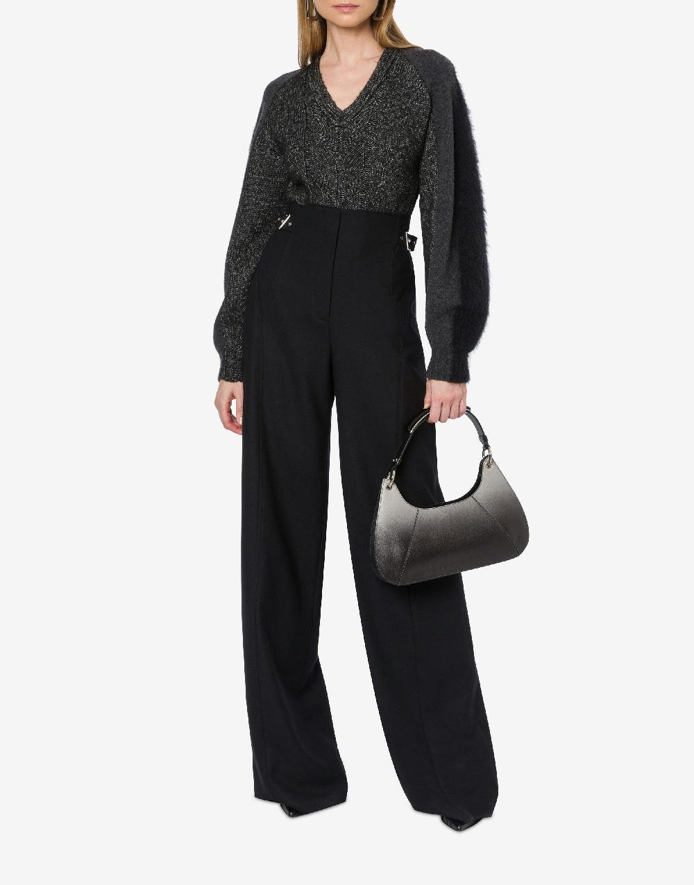 Alberta Ferretti Maglione Con Maniche In Misto Lana Cashmere