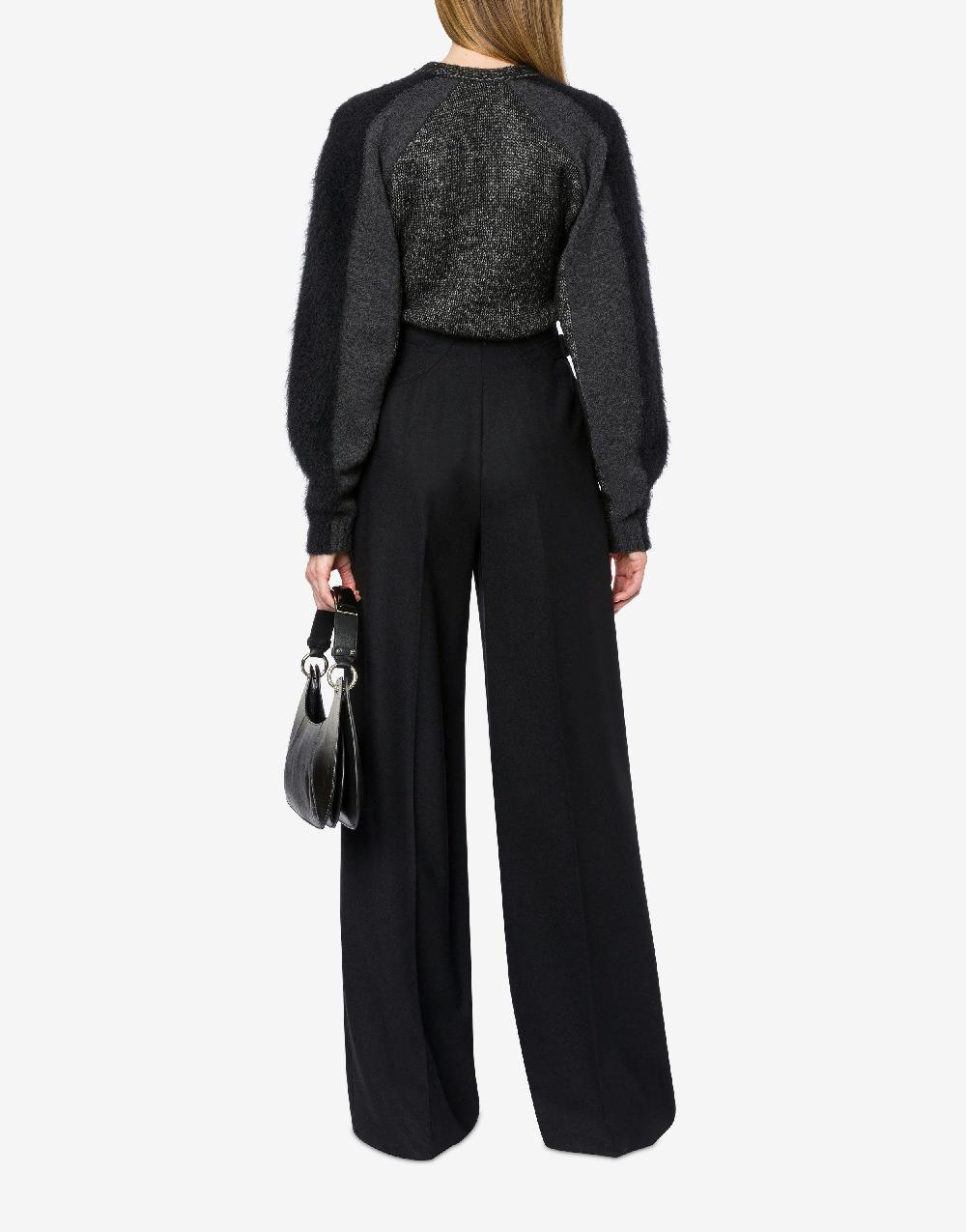 Alberta Ferretti Maglione Con Maniche In Misto Lana Cashmere