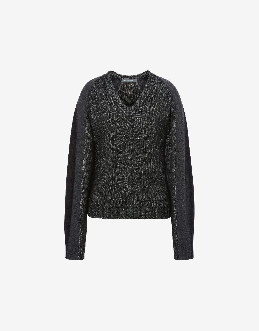 Alberta Ferretti Maglione con maniche in misto lana cashmere