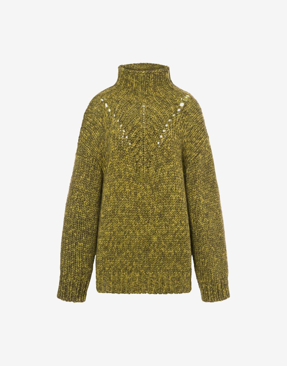 Alberta Ferretti Maglione in cordonetto misto lana stampato