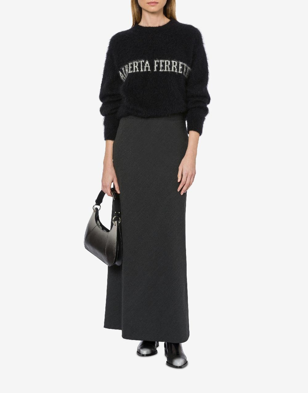 Alberta Ferretti Maglione In Mohair Superkid Con Logo