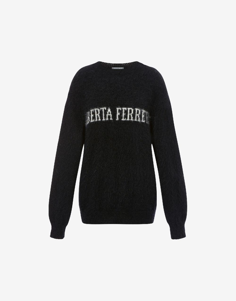 Alberta Ferretti Maglione in mohair superkid con logo