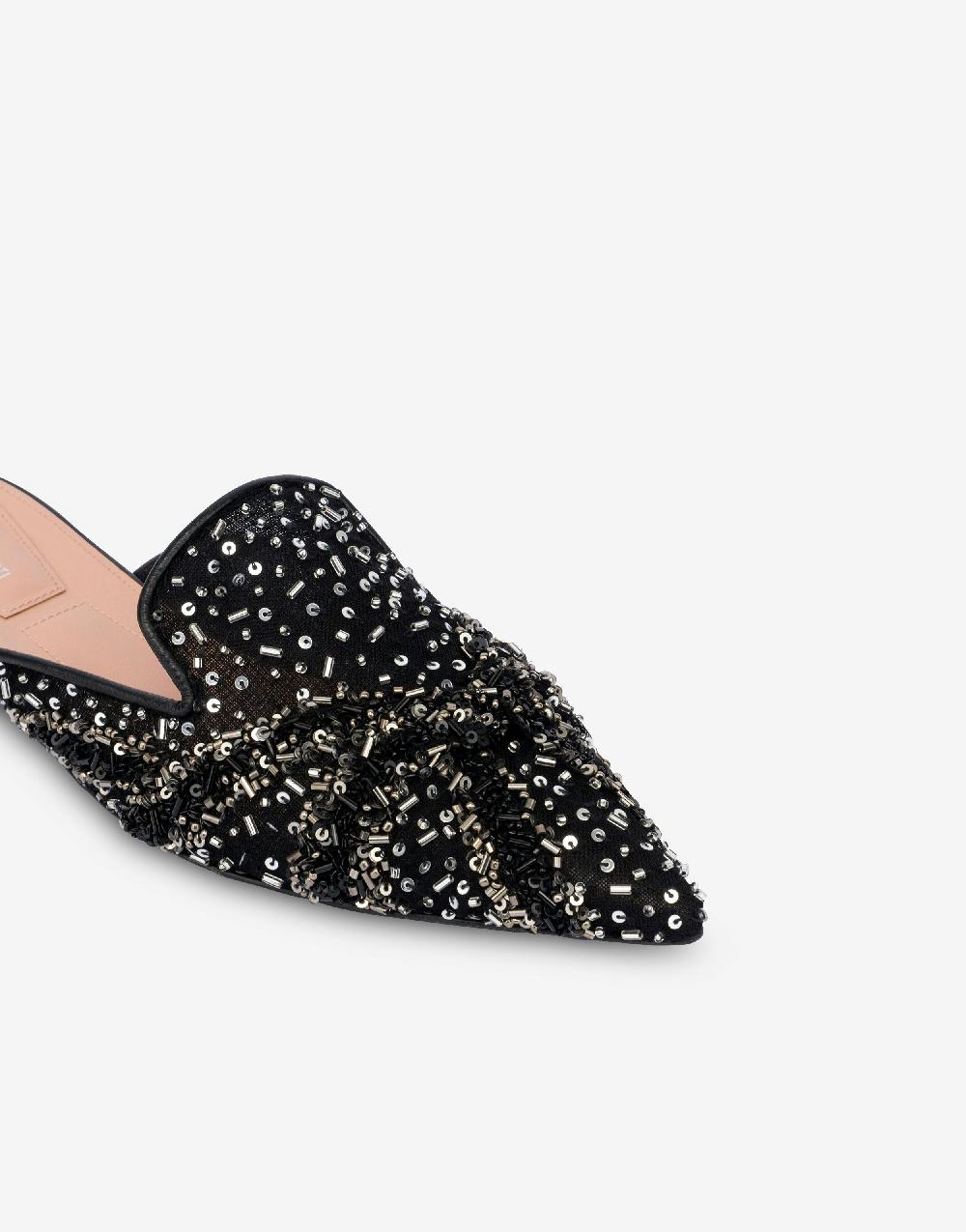 Alberta Ferretti Mia Mule In Rete Con Paillettes E Perline