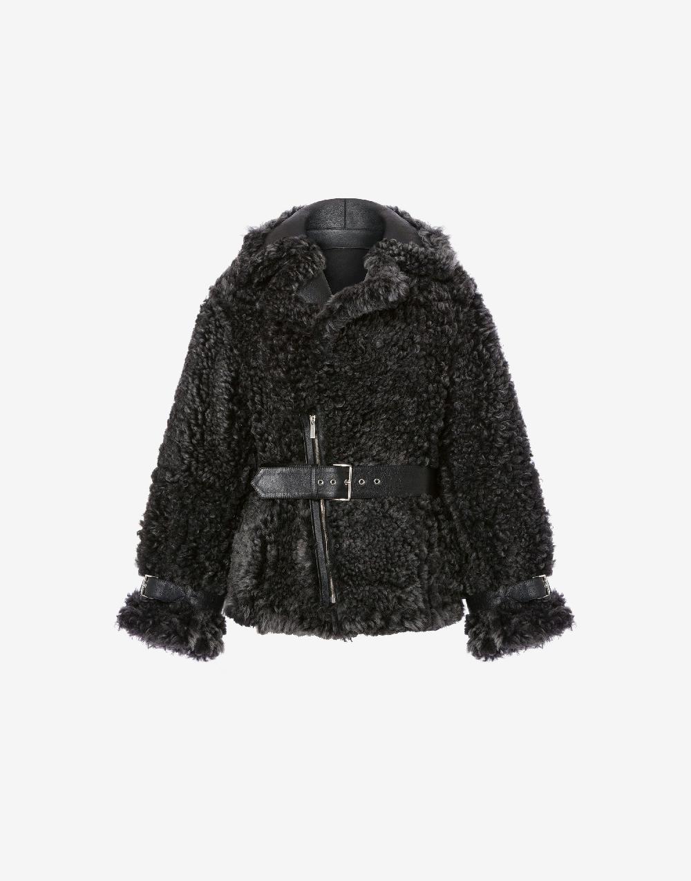 Alberta Ferretti Montone In Shearling Nappato Reversibile