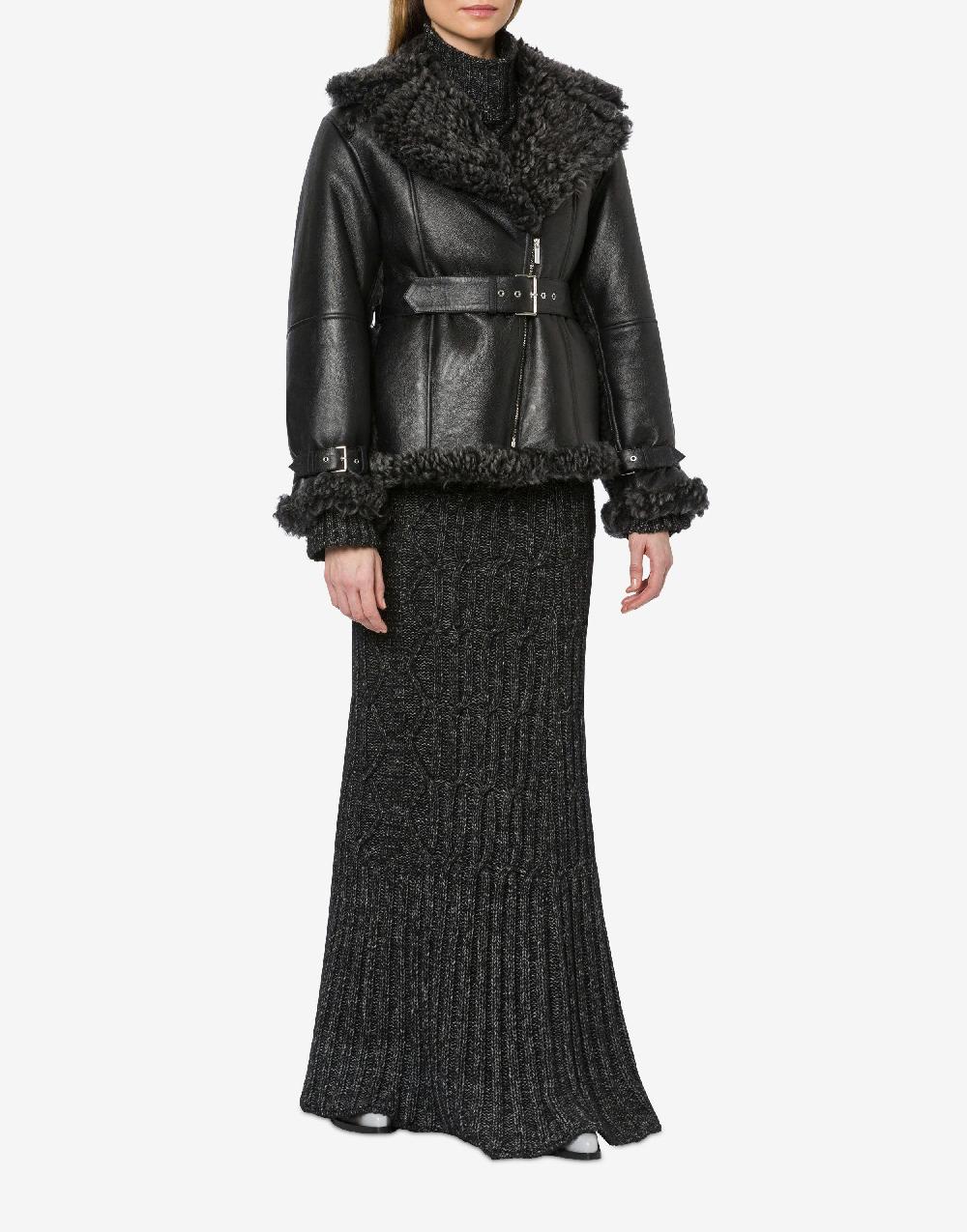 Alberta Ferretti Montone In Shearling Nappato Reversibile