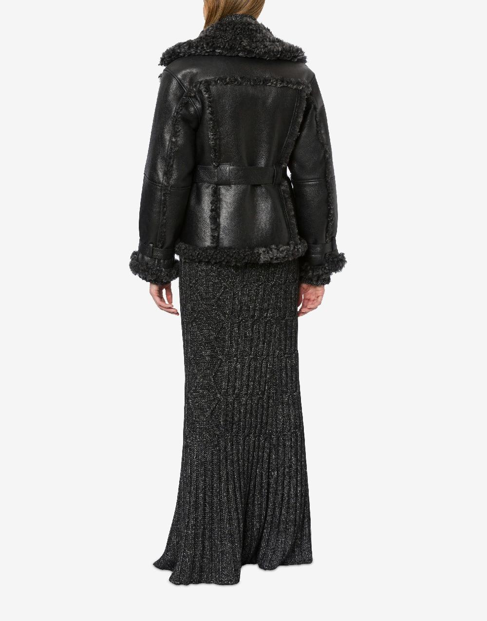 Alberta Ferretti Montone In Shearling Nappato Reversibile