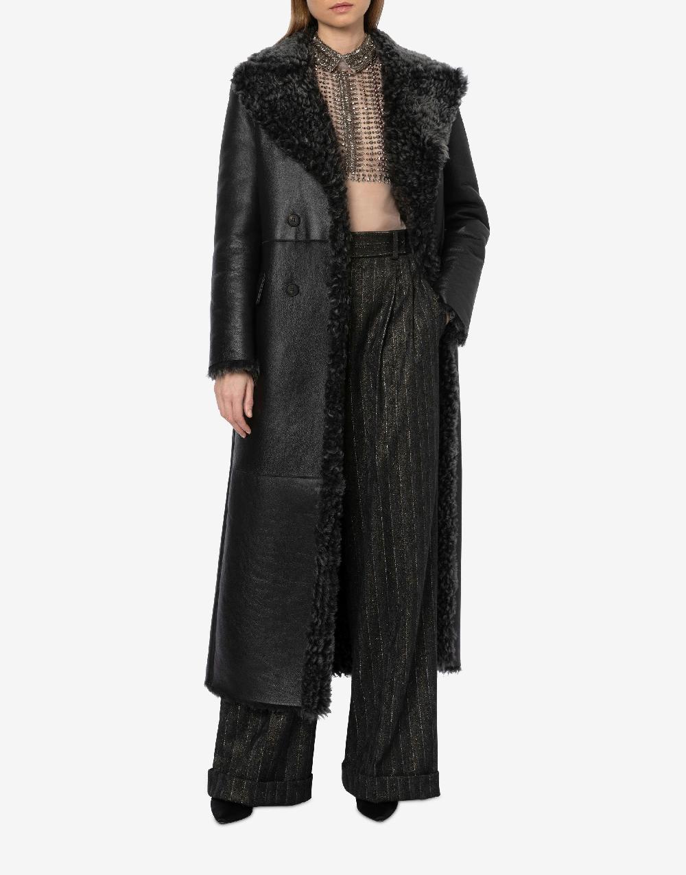 Alberta Ferretti Montone Lungo In Shearling Nappato