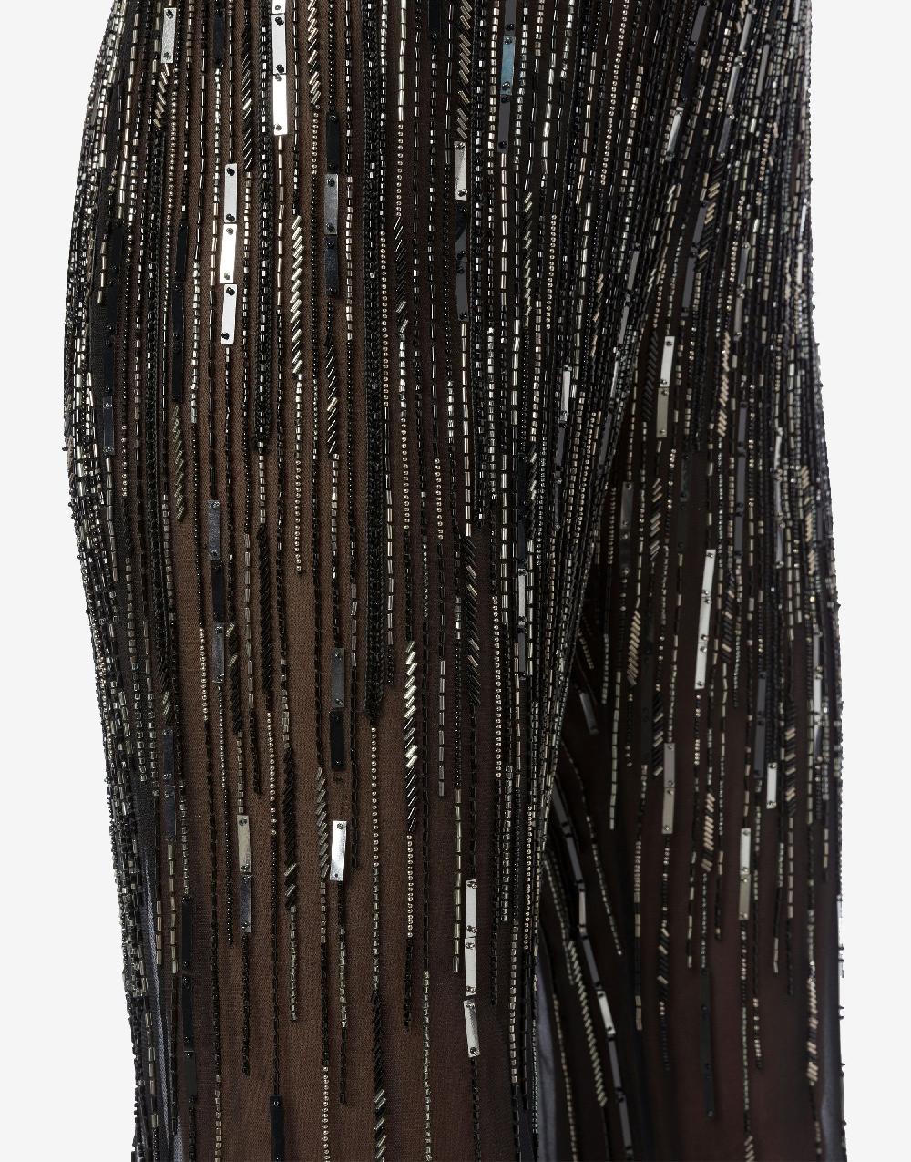 Alberta Ferretti Pantalone Con Flare Perline E Paillettes Degradé