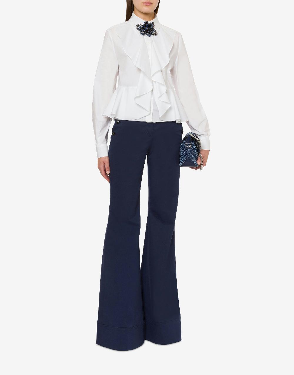 Alberta Ferretti Pantalone Flare In Tela Di Cotone Stretch