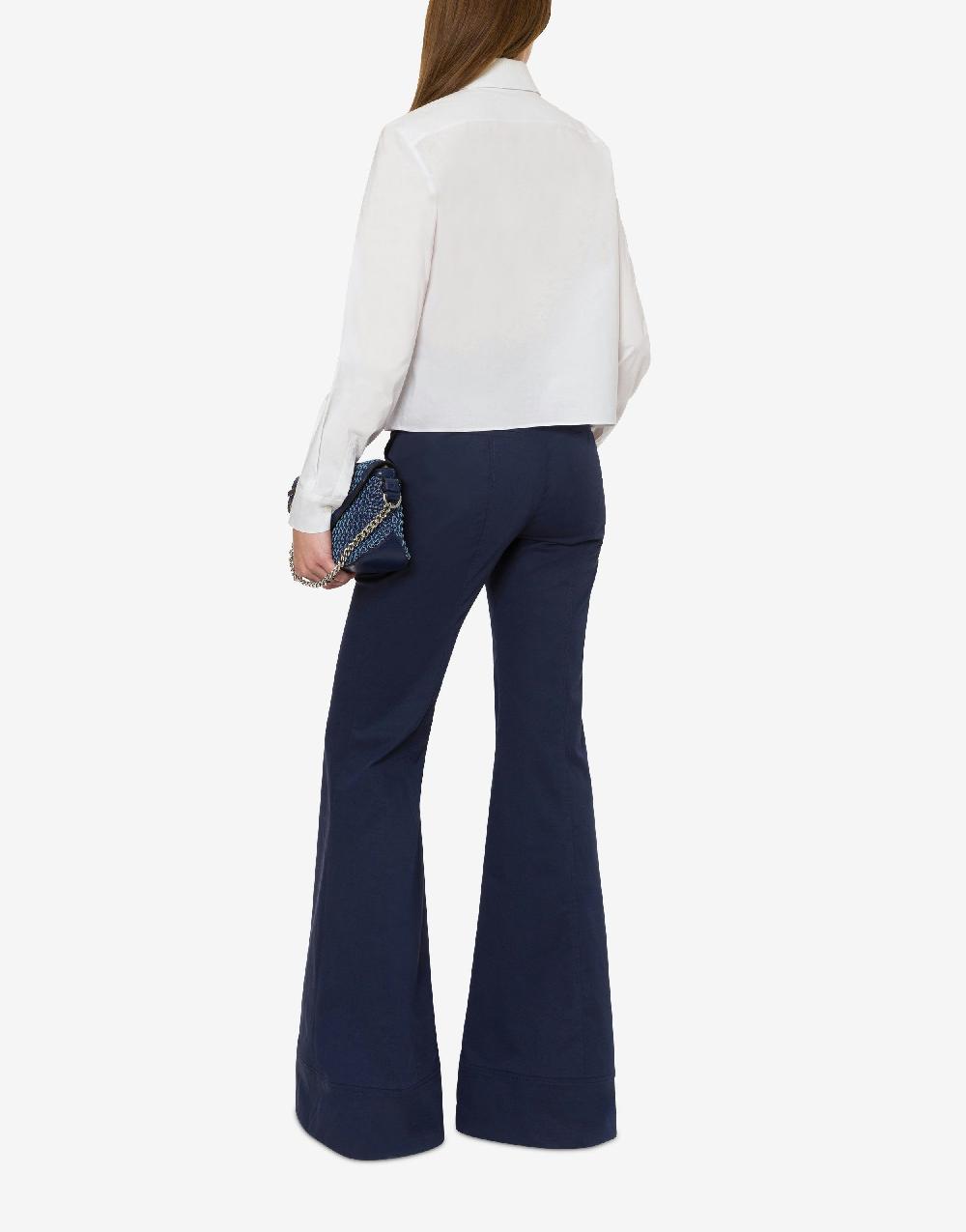 Alberta Ferretti Pantalone Flare In Tela Di Cotone Stretch