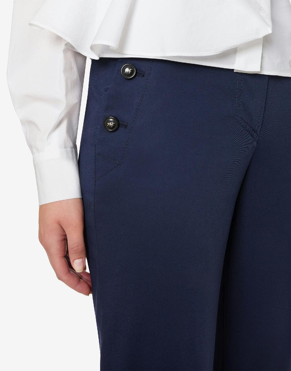 Alberta Ferretti Pantalone Flare In Tela Di Cotone Stretch