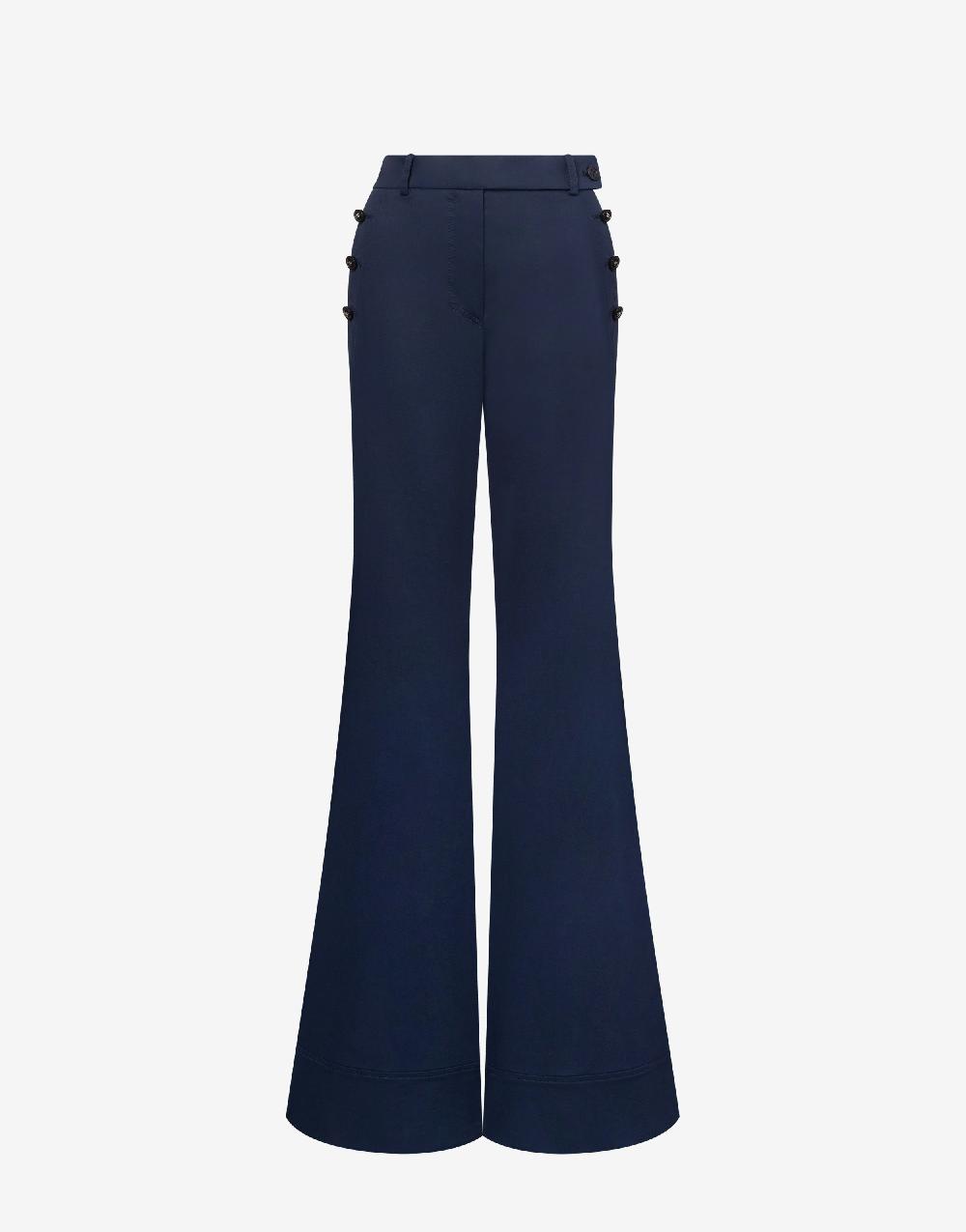 Alberta Ferretti Pantalone flare in tela di cotone stretch