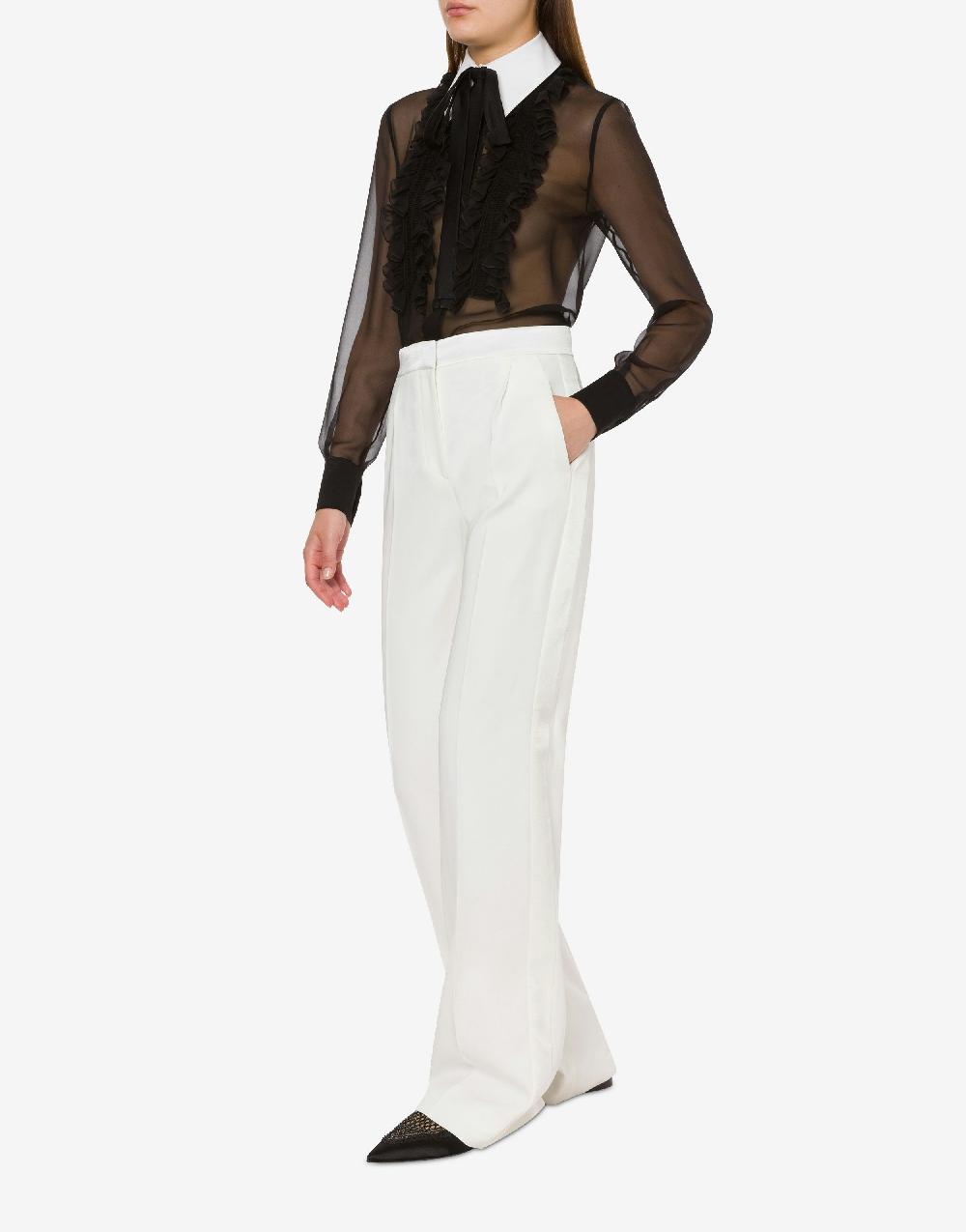 Alberta Ferretti Pantalone In Cady Stretch Con Dettagli In Raso