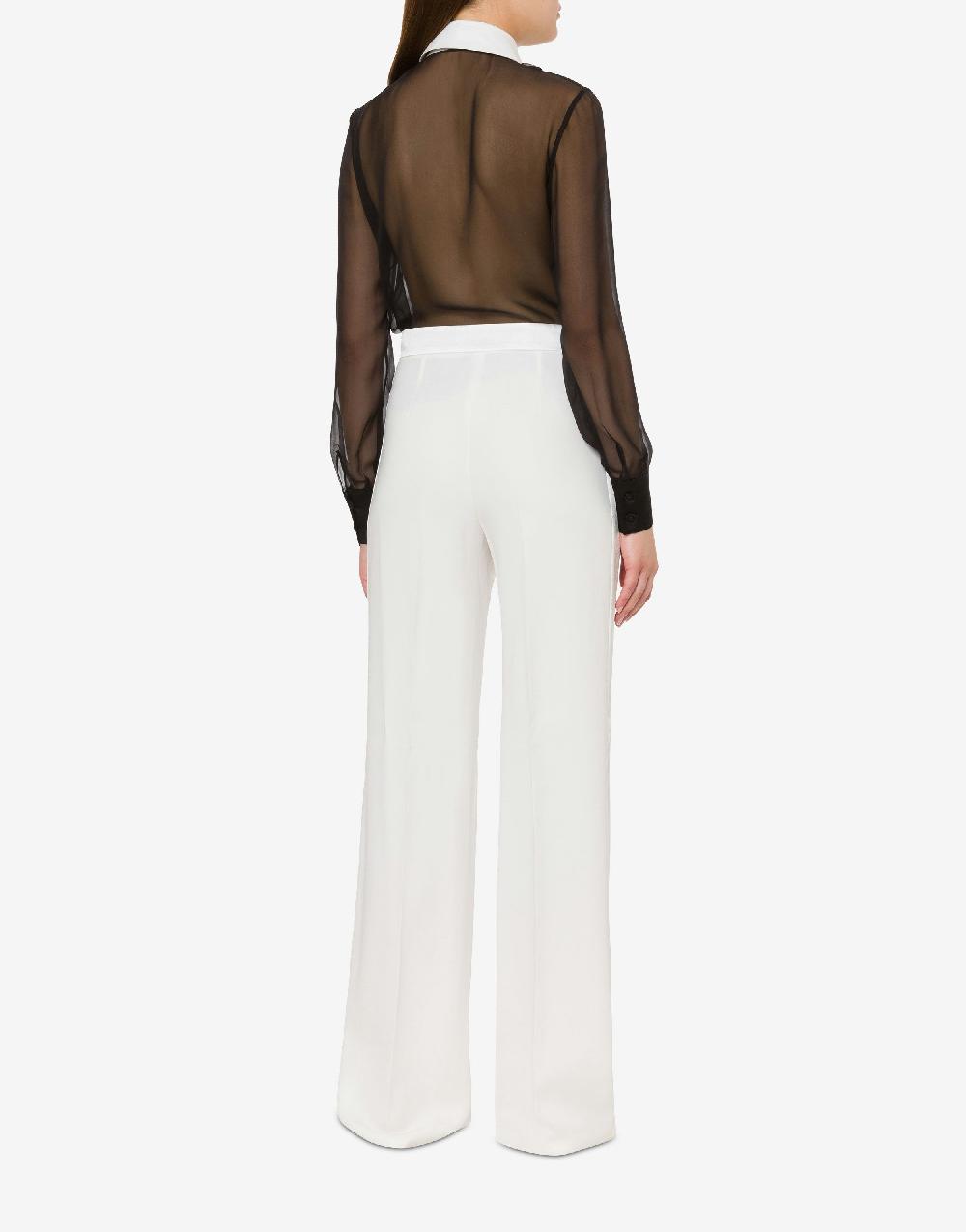 Alberta Ferretti Pantalone In Cady Stretch Con Dettagli In Raso