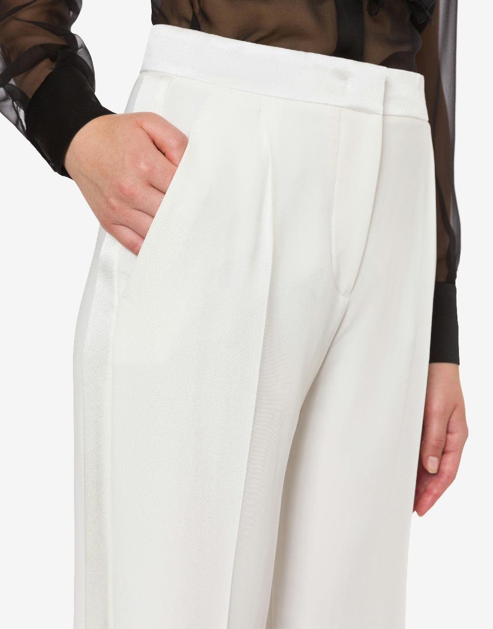 Alberta Ferretti Pantalone In Cady Stretch Con Dettagli In Raso