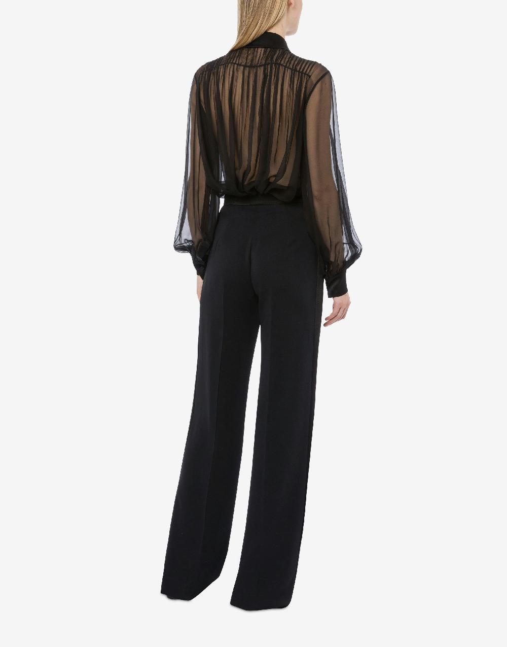 Alberta Ferretti Pantalone In Cady Stretch Con Dettagli In Raso