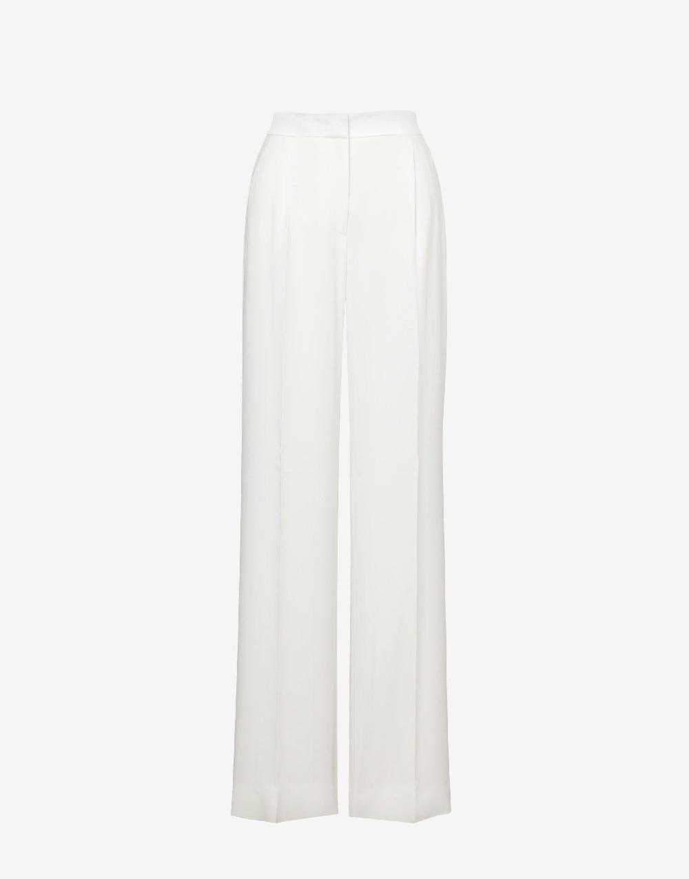 Alberta Ferretti Pantalone in cady stretch con dettagli in raso