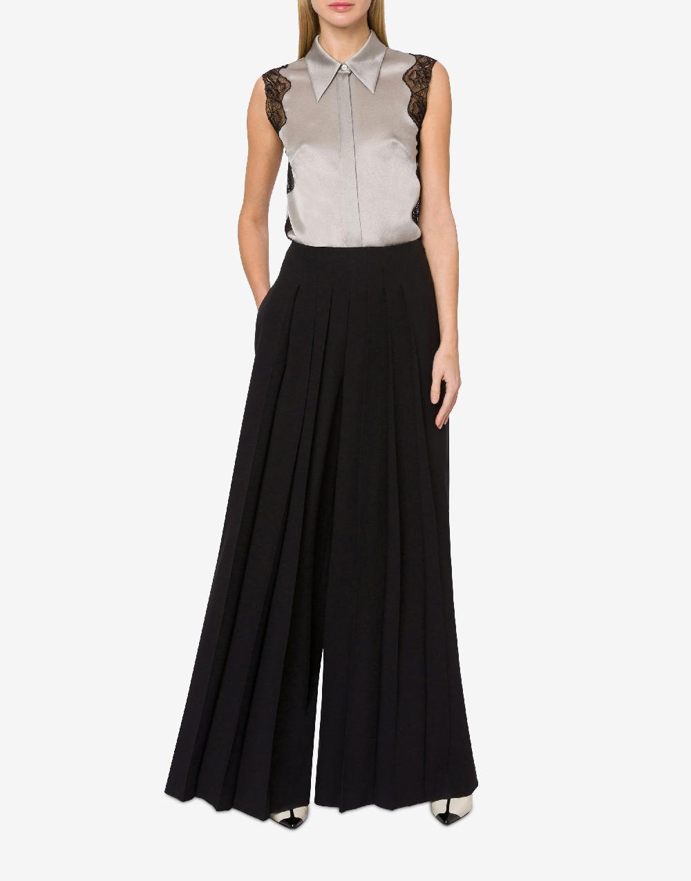 Alberta Ferretti Pantalone In Enver Satin Con Pieghe