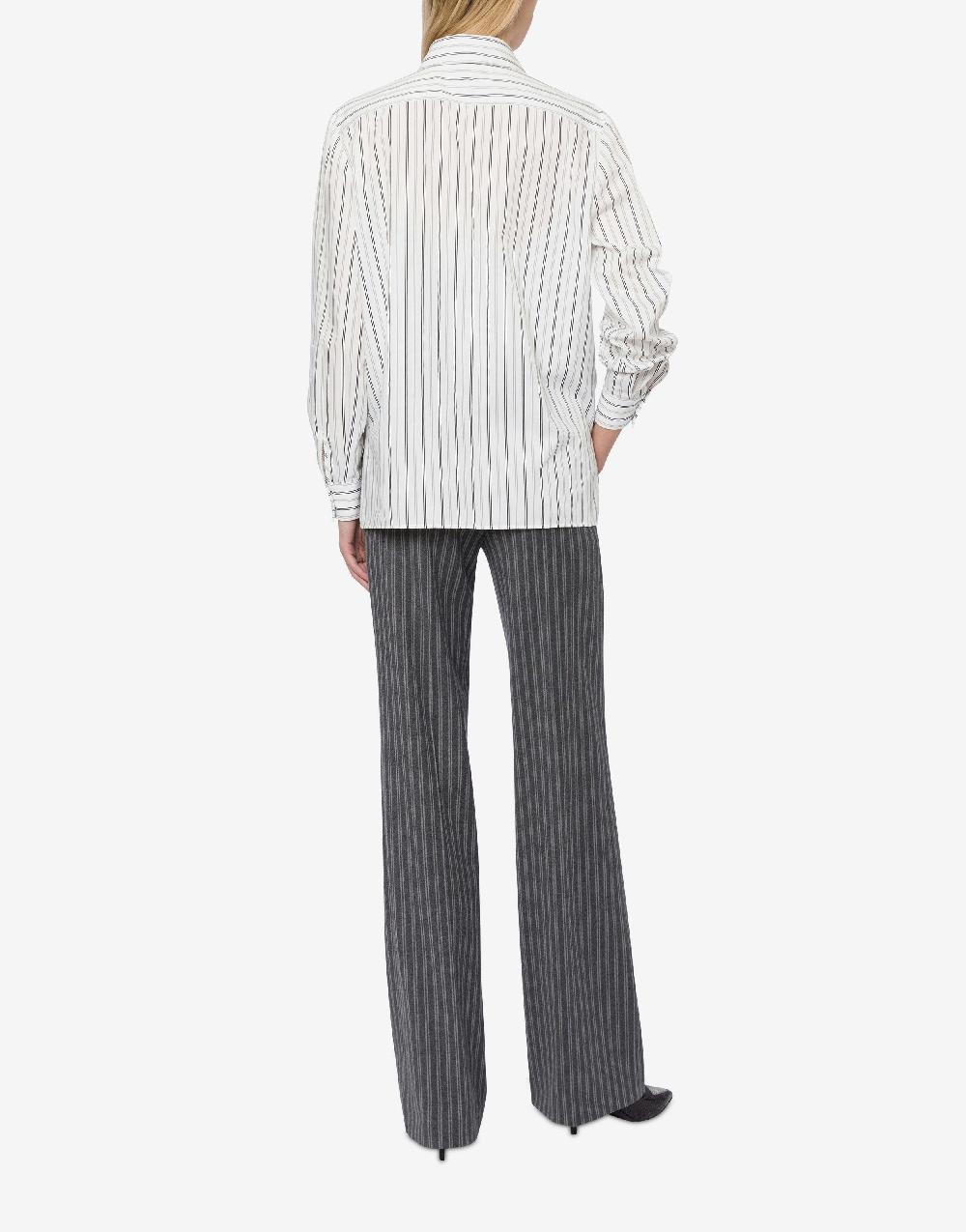 Alberta Ferretti Pantalone In Flanella Rigata Stretch