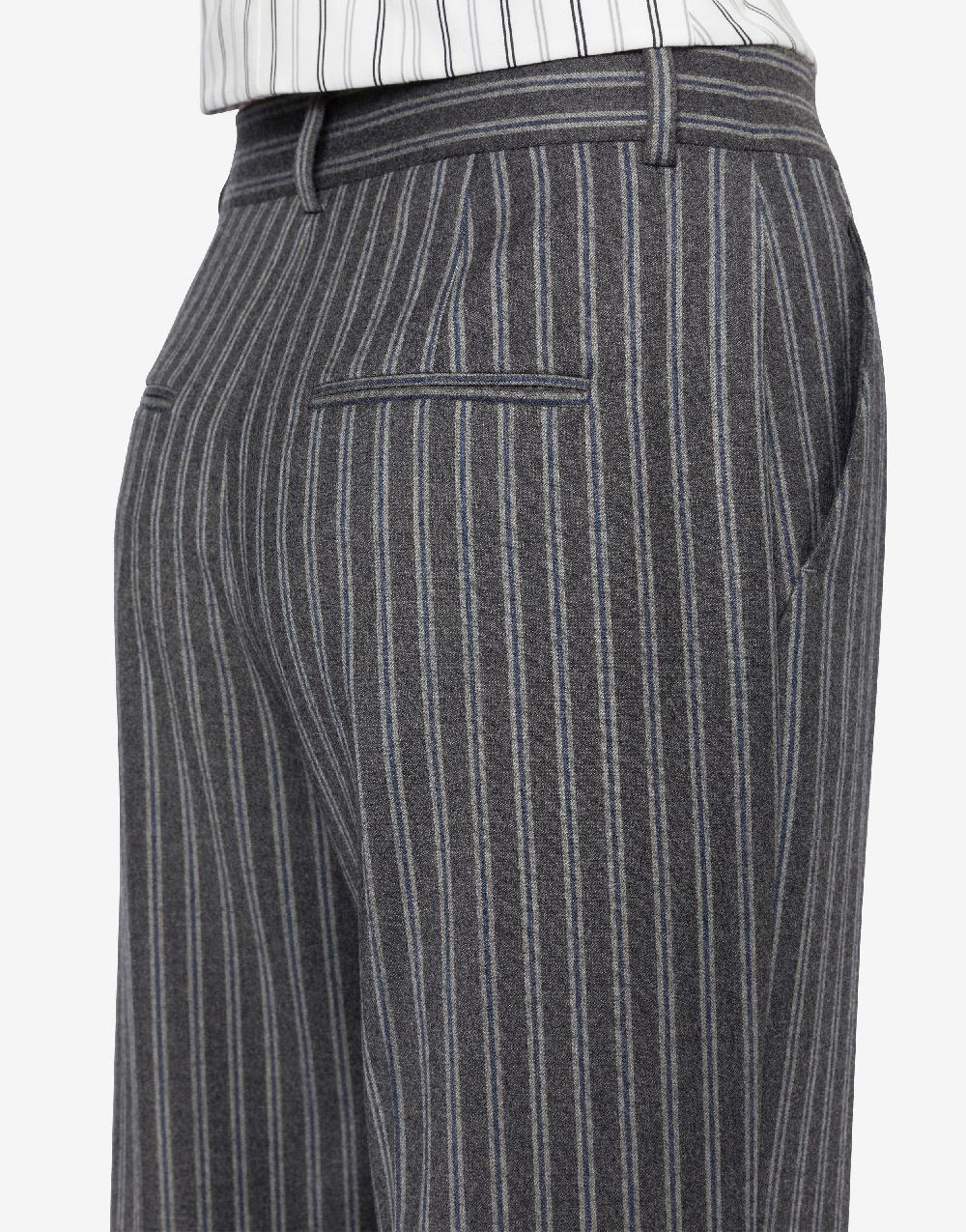 Alberta Ferretti Pantalone In Flanella Rigata Stretch