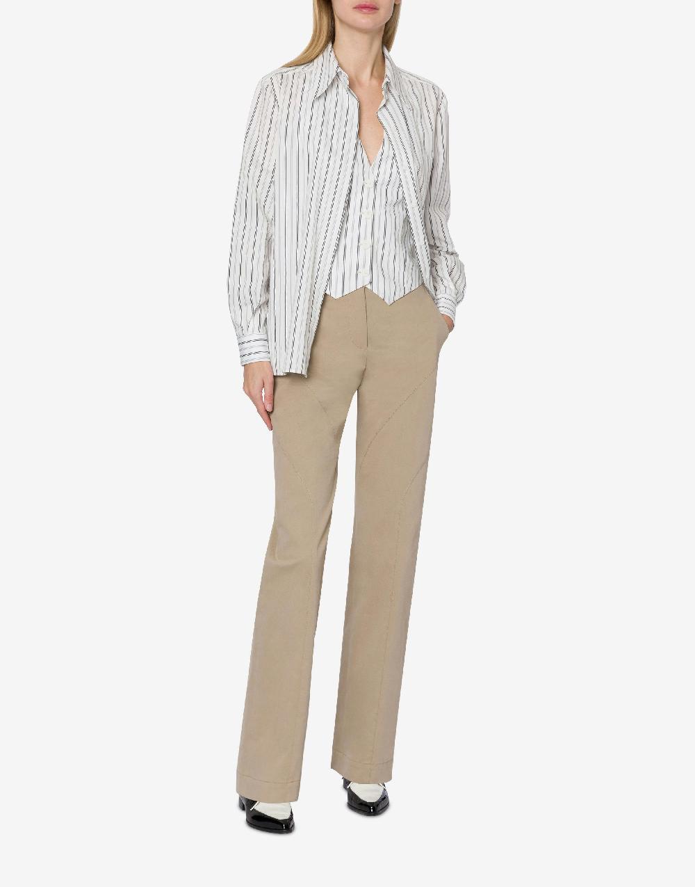 Alberta Ferretti Pantalone In Gabardina Di Cotone Stretch