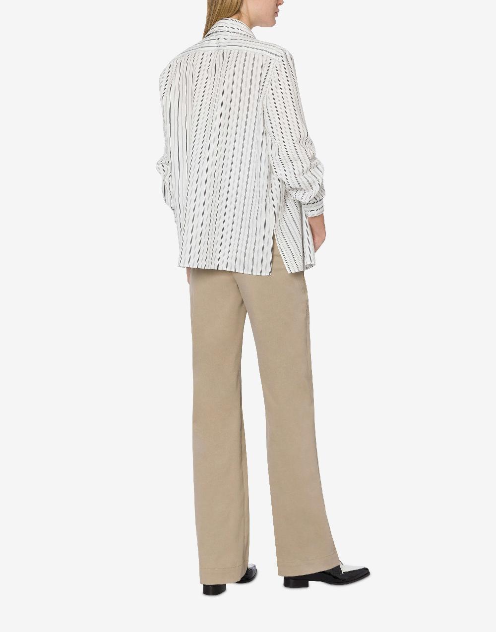 Alberta Ferretti Pantalone In Gabardina Di Cotone Stretch