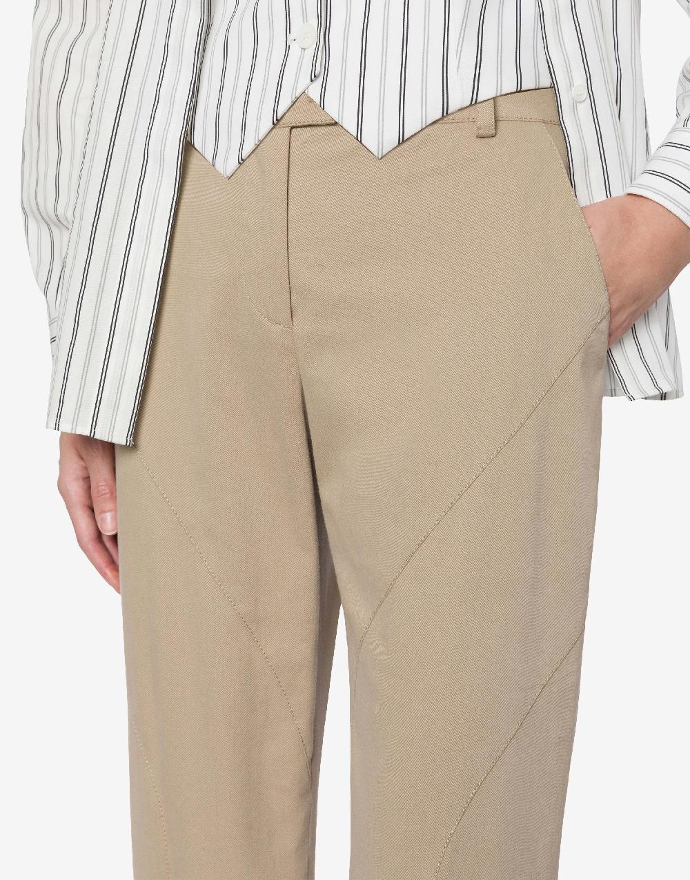 Alberta Ferretti Pantalone In Gabardina Di Cotone Stretch
