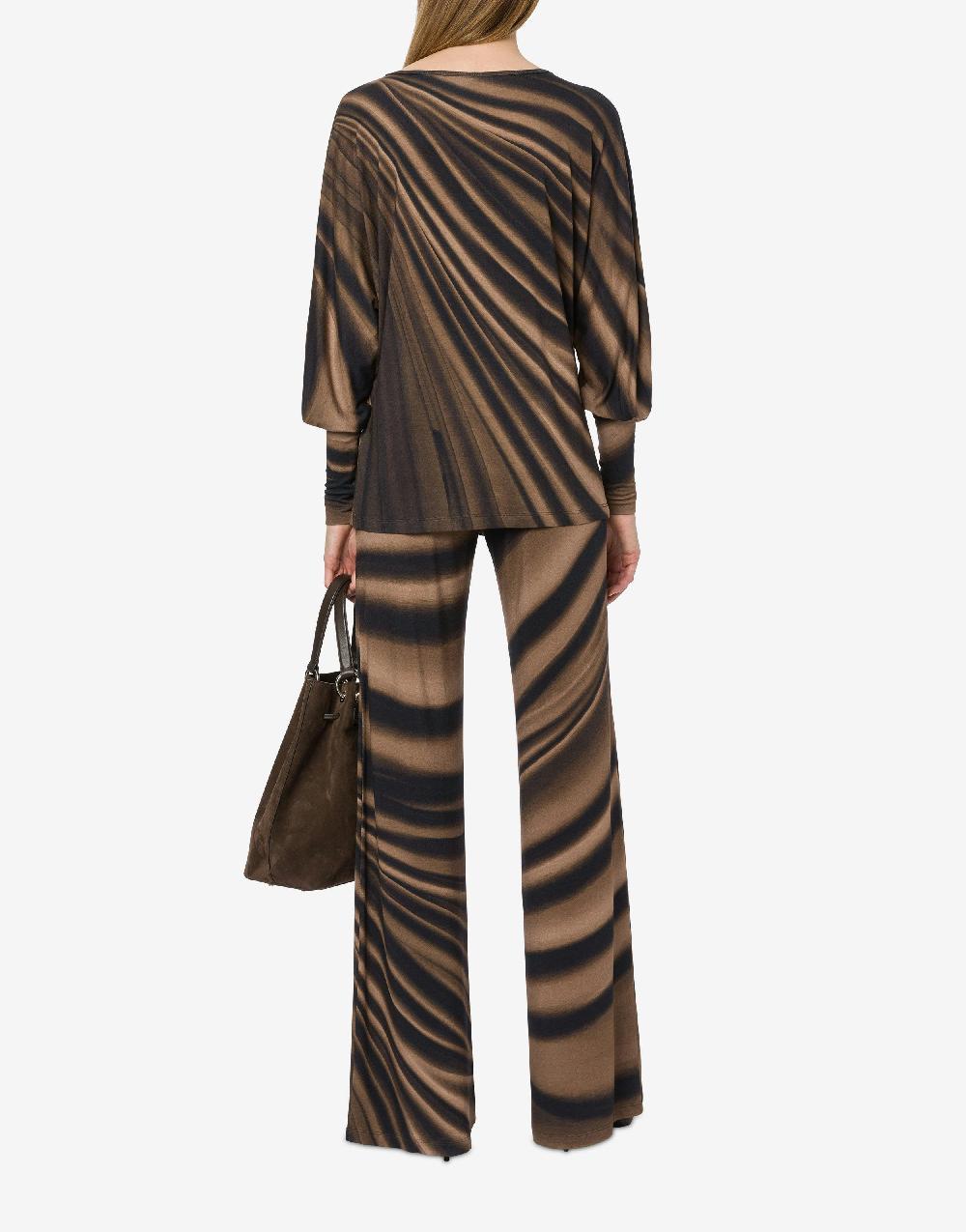 Alberta Ferretti Pantalone In Jersey Con Stampa Drappeggio