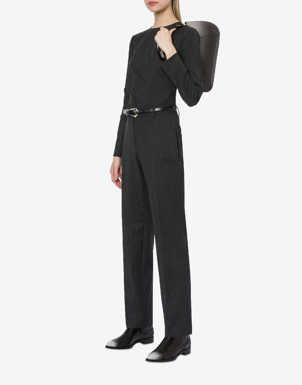 Alberta Ferretti Pantalone In Twill Di Lana Stretch