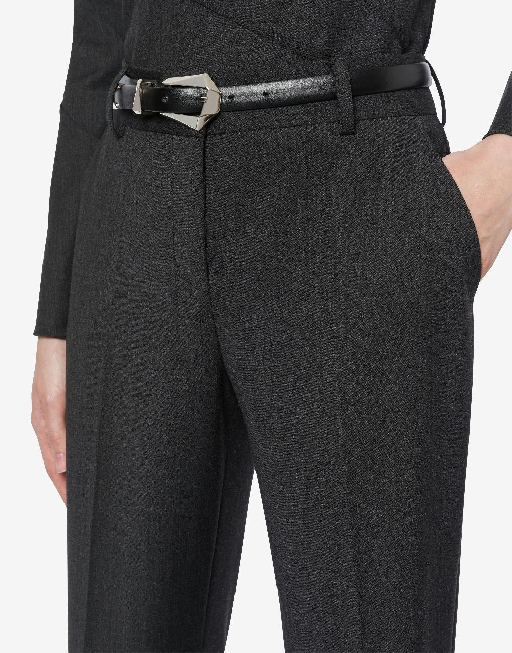Alberta Ferretti Pantalone In Twill Di Lana Stretch