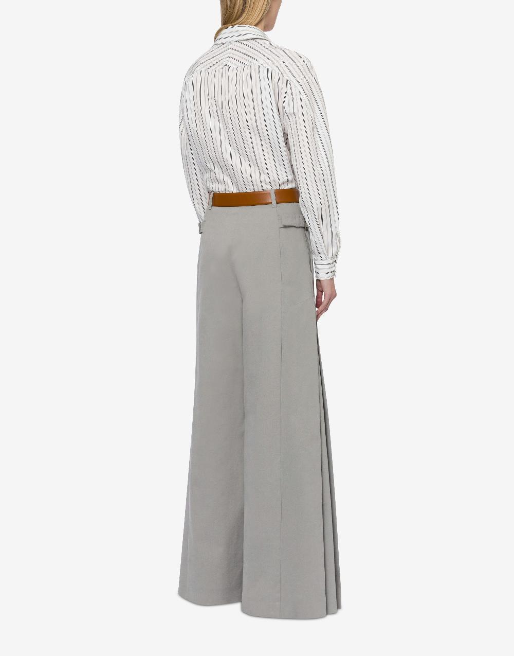 Alberta Ferretti Pantalone Oversize In Gabardina Di Cotone Stretch